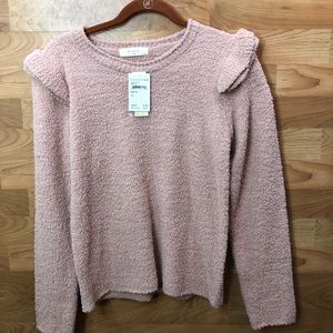 Eloise Size XS Long Sleeve Dusty Pink Crewneck Fuzzy Sweater New With Ta…